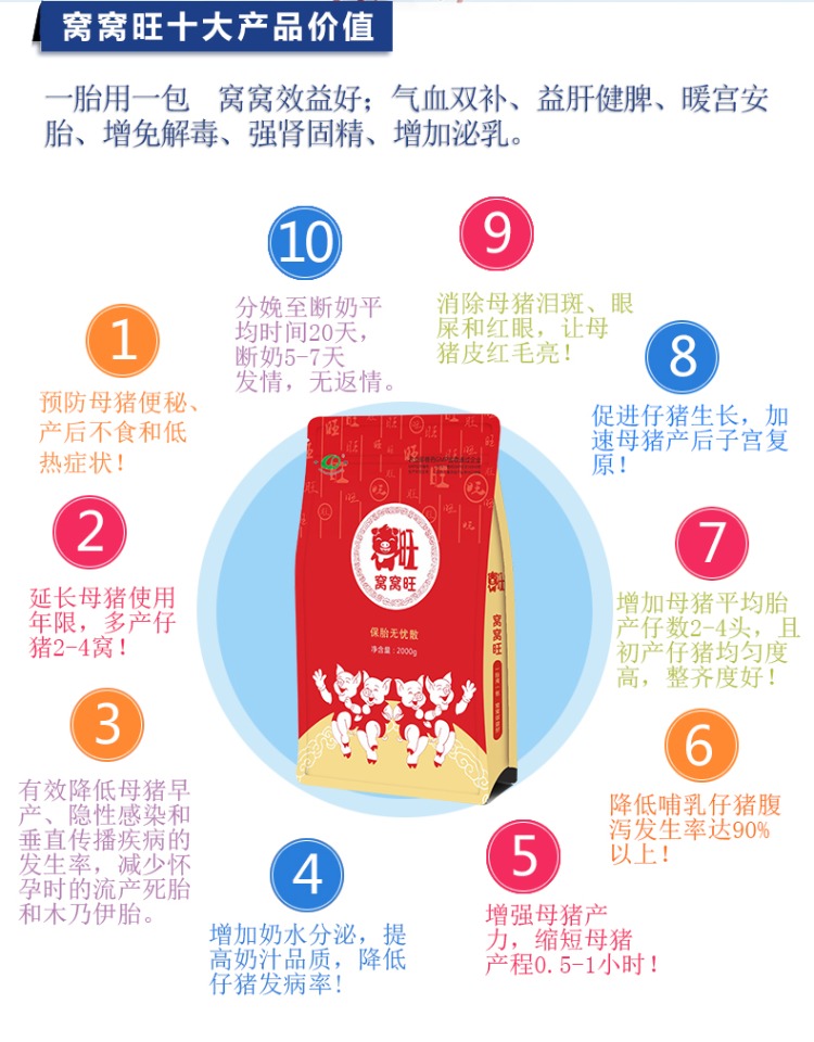 窝窝旺母猪排毒保健 饲料添加剂 厂家直销